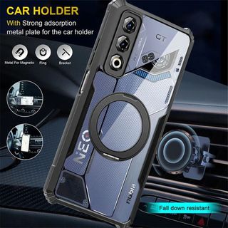 Ốp Điện Thoại Acrylic Trong Suốt Cho Nubia Neo 5 Pro 5 3 2 1 4G 5G Ốp Lưng Nubia Neo 3 5 GT Ốp Lưng Chống Trầy Xước Bền Với Giá Đỡ Từ Tính Full Camera Bảo Vệ B22