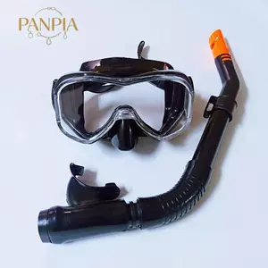 PNPIA- Bộ ống thở chuyên nghiệp Mặt nạ lặn toàn mặt Thiết bị kính lặn biển sâu Phù hợp với kính cường lực đầy đủ Kính lặn khô dành cho người lớn