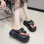 Phong Cách Anh Quốc Đế Dày Flip-Flops Nữ Mùa Hè Mặc Ngoài Phong Cách Mới Phong Cách Trung Hoa Mới Gót Cao Gót Đi Biển Flip-Flops San