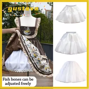 GUSTAVA Petticoat, Cosplay JK Underskirt Crinoline, Váy Gothic Trắng Crinoline Thoáng Khí