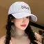 Mũ bóng chày MERIGGIARE, Thắt nơ ngọt ngào thêu chữ Mũ chống nắng, Chất liệu Cotton Thiết kế sọc nơ Thiết kế ruy băng Mũ bóng chày sọc