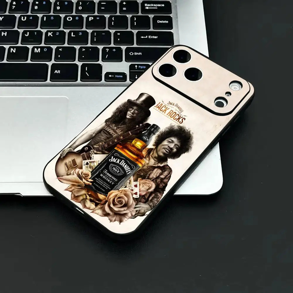 TP-1 Thời Trang J-Jack D-Daniels Ốp Lưng Điện Thoại IPhone 17 16 15 14 13 12 11 Pro Max Plus Mini Đen Mờ Vỏ Mềm Funda