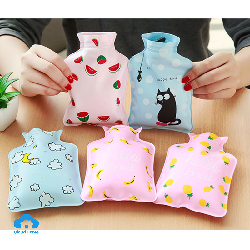 Túi sưởi tay mini chống nổ chứa nước nóng dành cho trẻ em và học sinh, có hình hoạt hình.