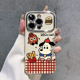 Dành Cho IPhone17 16 15 14 13 12 11 ProMaxXR XSMax 78Plus Dễ thương Red Checker Burger Dog Trường hợp điện thoại
