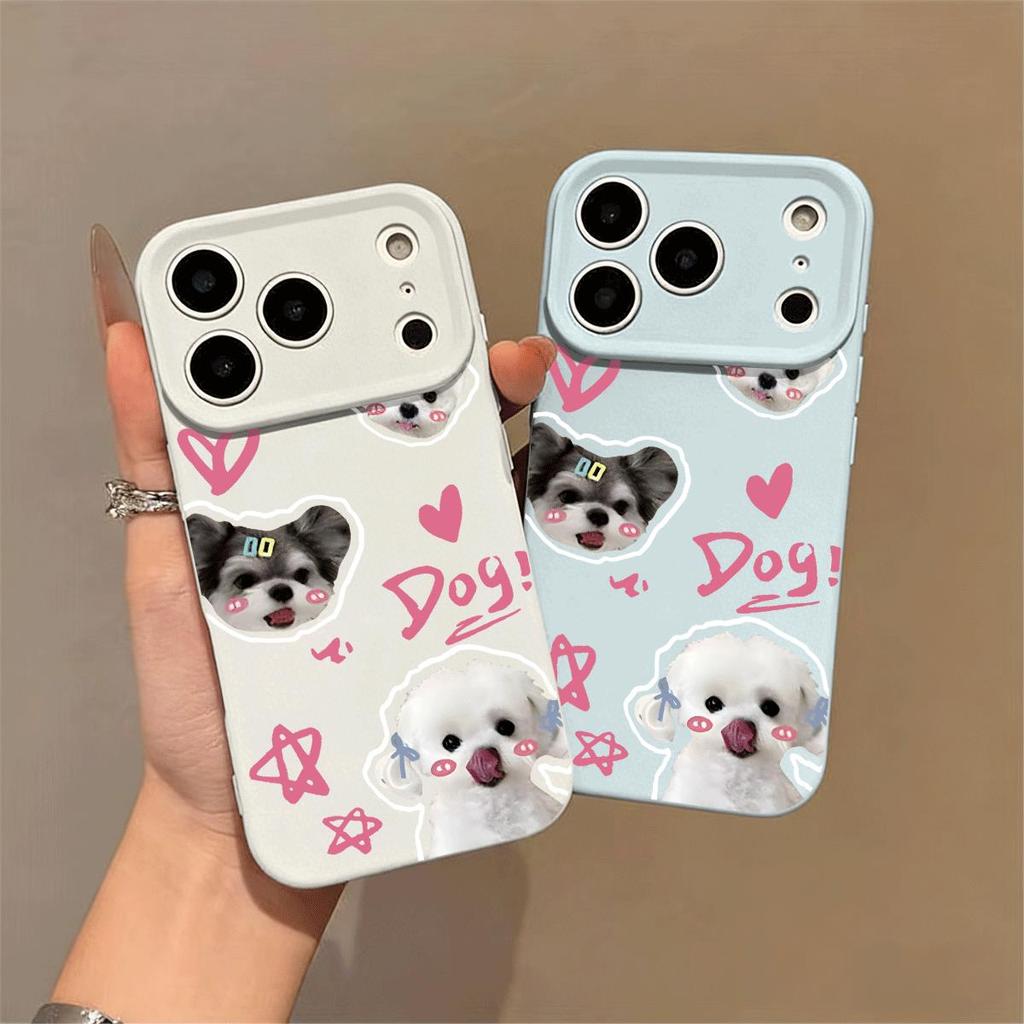 Pink Dog Puppy Collection cho iPhone 17pro trường hợp điện thoại 161514pro lỗ silicone