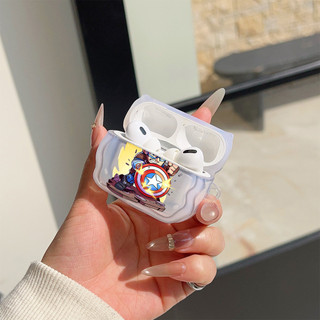Ốp Mềm Captain America Dễ Thương Cho AirPods 2 3 4 S PRO PRO2 PRO3 Vỏ TPU Mềm NYEJ