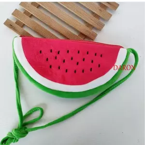 Túi dưa hấu sang trọng DARON, Túi đeo chéo dưa hấu dung tích lớn có thể điều chỉnh, Túi Tote hoạt hình dây kéo trái cây vui nhộn dành cho nữ