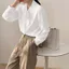 S-5XL Nữ Áo Sơ Mi Trắng Chắc Chắn Thời Trang Nữ Tay Dài Công Sở Nữ Làm Việc Rời Top Áo Sơ Mi