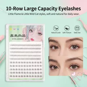10 Đôi Lông Mi Giả Tự Nhiên Sợi Tổng Hợp C Uốn Đen 5-7mm Hỗn Hợp Chiều Dài Nhẹ Trang Điểm Tiệc Hàng Ngày