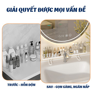 Kệ Để Đồ Bồn Rửa Mặt Rãnh Chữ U, Kệ Lavabo Chất Liệu Thép Chống Gỉ, Gọn Gàng Nhà Tắm & Nhà Bếp