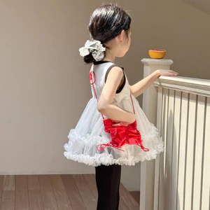 Mùa hè mới cô gái vest splice sợi váy ngắn vest váy