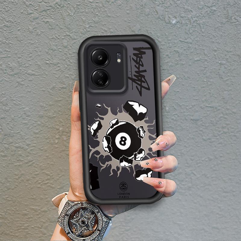 Ốp Lưng Cho Redmi 13C / POCO C65 Phim Hoạt Hình Silicon Bé Gái Vỏ Điện Thoại Mềm TPU Bi-a Xu Hướng Mắt Thiên Thần Chống Sốc Ốp Lưng