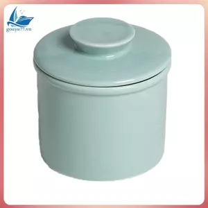 Cốc đựng bơ gốm có nắp - Hộp đựng bơ phong cách Pháp để đựng bơ, máy rửa chén an toàn, bình đựng bơ