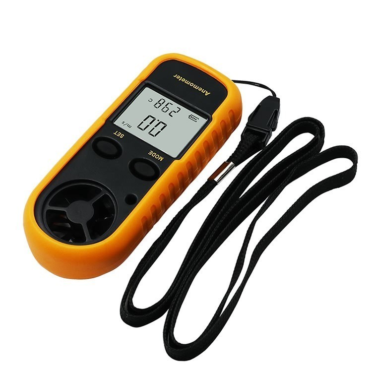 Đồng hồ đo túi anemometer tốc độ gió kỹ thuật số đếm nhiệt độ gió hiển thị máy đo nhiệt độ 0-30m / s