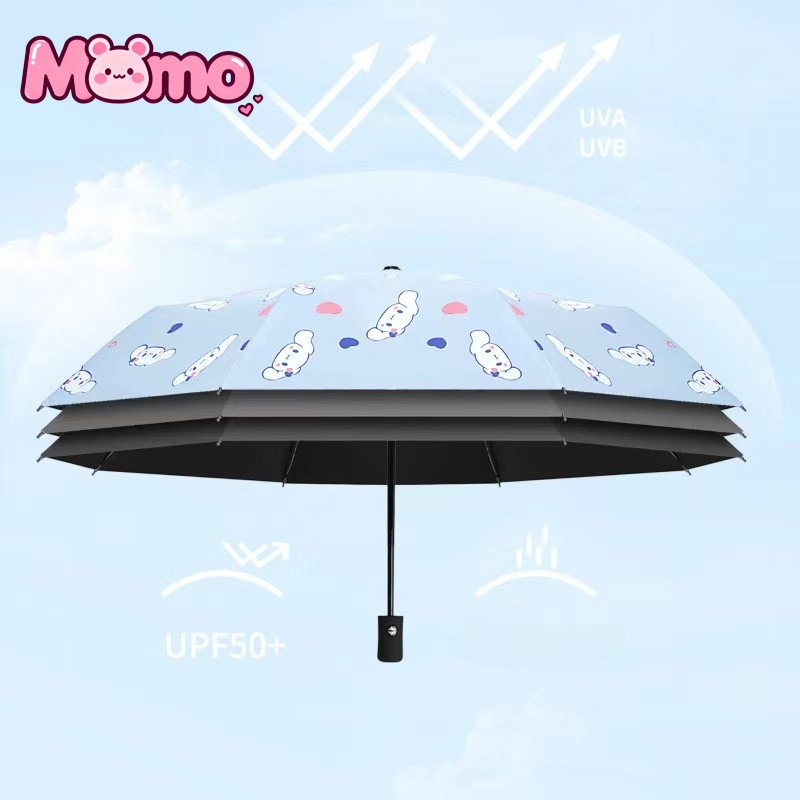Dù tự động hoạt hình Kuromi, My Melody và Cinnamon - dễ thương, che nắng hiệu quả