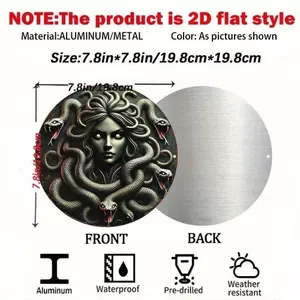 CIFbuy Gorgon Medusa Nghệ thuật treo tường Thần thoại Hy Lạp Trang trí kim loại ngoài trời