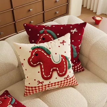 Gối Đệm Bolster Bolster Đầu Giường Đệm Thắt Lưng Mềm Gối Gối Gối Trong Gối Khuyến Nghị Hàng Hóa ~ Ngựa Đỏ Phòng Khách Sofa in Gối Đầu Giường Đệm Lõi Dễ Thương Năm Mới Trang Trí Lễ Hội Vịnh Đệm Cửa Sổ 