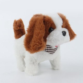 Đồ chơi chó con sang trọng Đi bộ Vỏ cây Wags Đuôi lông mềm thực tế Đồ chơi điện tương tác cho trẻ mới biết đi 1 +