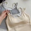 NICOLOO Áo Tank Top, Chắp Vá In Hoa Spaghetti Strapy Top, Vai Mùa Hè Gợi Cảm Với Áo Ngực Pad Nữ Camisole Đeo Bên Ngoài