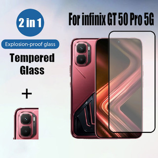 Kính cường lực 2 trong 1 Infinix GT 50 Pro 5G Bảo vệ màn hình cho Infinix GT 30 20 10 Pro 5G 9D Phim bảo vệ kính có ống kính máy ảnh