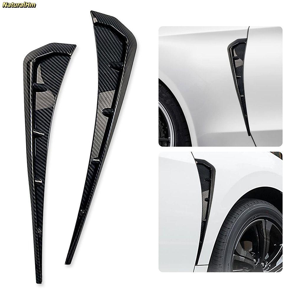 FENDER [Còn hàng] NATURALHM 2 CÁI Chắn bùn ô tô Lỗ thông hơi bên lưới tản nhiệt Cánh lướt gió lưu lượng không khí Lỗ hút gió màu đen