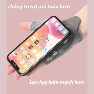 Găng tay tập thể dục unisex với lòng bàn tay silicone grip, hỗ trợ cổ tay, thoáng khí cho yoga và đi xe đạp
