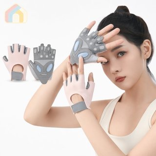 Găng tay tập thể dục unisex với lòng bàn tay silicone grip, hỗ trợ cổ tay, thoáng khí cho yoga và đi xe đạp