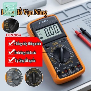 Đồng hồ vạn năng kỹ thuật số DT9205A AC DC Điện áp dòng điện trở Điện dung Transistor Tester LCD