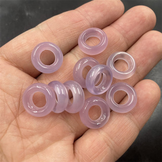 Đá Hạt Màu Hồng Chalcedony Mã Não Vòng Tròn Mã Não Chạy Vòng Tay Mã Não Nước Xanh Vòng Tay Tự Làm Phụ Kiện Đường Kính Ngoài 15 Đường Kính Trong 7mm