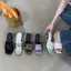TT Phong Cách Hàn Quốc Mũi Vuông Flip-Flops Nữ 2026 Thời Trang Mùa Hè Da Báo In Chấm Bi Xếp Ly Bề Mặt Nêm Gót Giày Sandal Slipp
