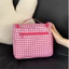 Túi trang điểm FAVORITEGOODS, Hộp đựng mỹ phẩm kẻ sọc màu hồng mang theo, có ngăn mở rộng Túi đựng đồ vệ sinh treo du lịch dung tích lớn