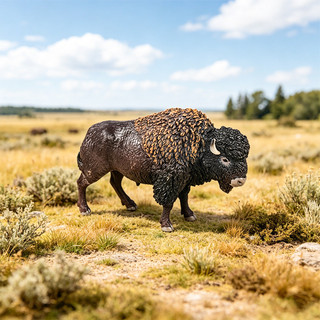 Chắc Chắn Thực Tế Động Vật Đồ Chơi Động Vật Hoang Dã Mô Hình Prairie Mỹ Bison Trẻ Em Nhận Thức Trang Trí Nhà Trang Trí