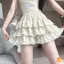 Váy chắp vá Ruffle dành cho nữ Mùa hè Thắt lưng thun chữ A Váy bánh Mini eo cao Flowy Trang phục hàng ngày mới