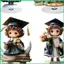 Đồ trang trí tốt nghiệp 2026 4 mảnh 2d Flat Grad Tượng xoay 360 độ Lớp 2026 Đồ trang trí cho jiwvn