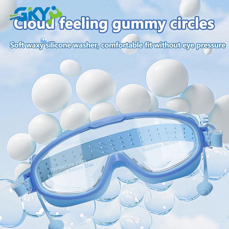 GKY 2025 Kính Bơi Khung Lớn Cho Người Lớn Trẻ Em Kính Bơi Antifog Chất Lượng Cao Chống Thấm Nước HD Bơi Kính Mắt Thiết Bị Bơi GKY