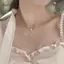 AqToCna Bạc Cổ Tích Sáu Điểm Ngôi Sao Mặt Dây Chuyền Nelace Đơn Giản Xương Đòn Dây Chuyền Sáng Bóng Zircon sel Chữ Thập Ngọt Xương Đòn Ne Trang Sức Cưới Tiệc Quà Tặng AqToCna