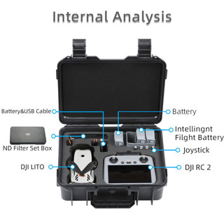 Dành Cho DJI LITO 1 / X1 Hộp Chống Cháy Nổ Đeo Vai Di Động Hộp Chống Thấm Nước RC 2 / RC-N3 Điều Khiển Từ Xa Bảo Quản Hộp Cứng Vali Lito1 Phụ Kiện