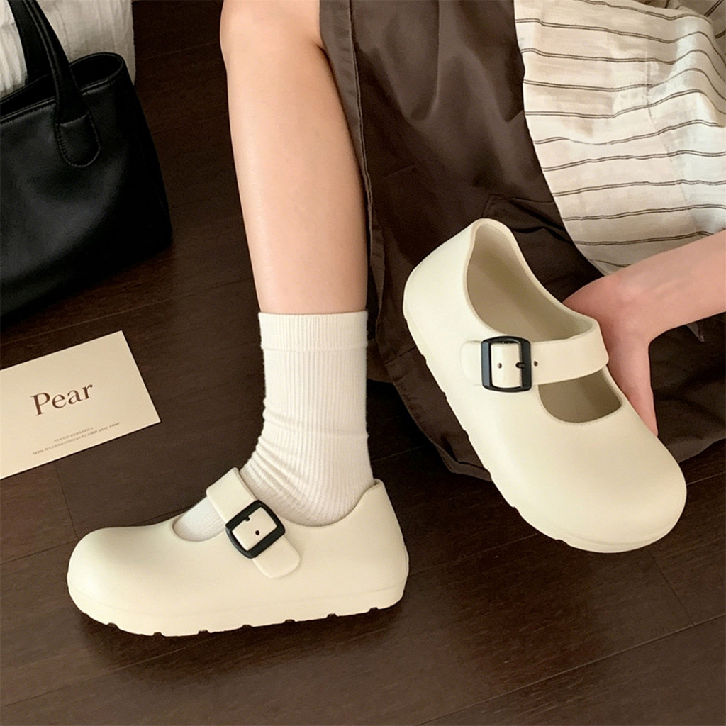 XIXITIAO Mary Jane Sandal Nữ Giày Mùa Hè Thoải Mái Màu Trơn Đế Mềm