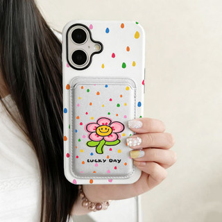 Ốp bảo vệ họa tiết hoa cười đầy màu sắc cho iPhone 11 12promax 13pro15pro 15promax 14 14promax 14pro 16 pro max 16 plus 17 17promax ốp lưng hai trong một