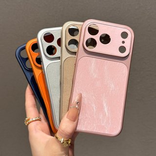 Mạ Điện Ống Kính Cửa Sổ Lớn Họa Tiết Voan Acrylic Ốp Lưng Điện Thoại iPhone 17Pro Max 13 14 15 16 Promax Chống Sốc Nam Nữ Vỏ Di Động