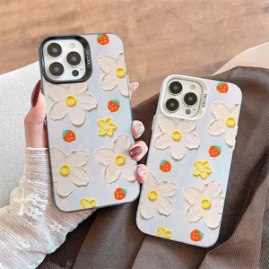 Ốp Lưng Cho Samsung Galaxy S26 S25 S24 S23 S22 Plus Ultra S21 A04S A04E A03S A02S A12 M12 A20 A30 A52S A50S A30S Mạ Acrylic IMD Case Họa Tiết Hoa Vàng CYIM465