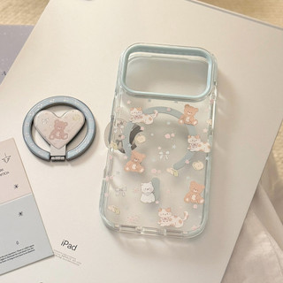Ốp Điện Thoại Từ Trong Suốt Cho iPhone 17ProMax 17Pro 17 16ProMax 16Pro 16 15ProMax 15Pro 15 14ProMax 14Pro 14 13ProMax 13Pro 13 Apple Gấu Dễ Thương 12 Bìa Mềm