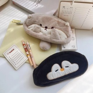 Hộp bút lông hình Otter/Penguin – Dung tích lớn, sang trọng, đáng yêu –Phụ kiện đi học thời trang cho học sinh, quà tặng