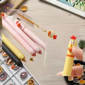 HFTOY Thú Cưng Dễ Thương Chi Sáng Tạo Vui Nhộn Giảm Căng Thẳng Báo Chí Bút Trung Tính INS Bút Sinh Viên Làm Đẹp Cao Cấp ~