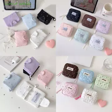 limit walk GIỚI HẠN WALK Dots Túi lưu trữ ngôi sao, Son môi đa năng Hộp đựng mỹ phẩm Ví đựng tiền xu nhỏ, Hộp đựng chìa khóa tai nghe di động Hộp đựng thẻ phong cách Hàn Quốc Túi du lịch Mini du lịch