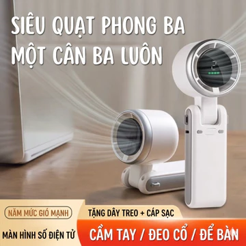 [Tặng dây đeo] Quạt mini cầm tay Q01 quạt sạc USB gấp gọn đi học đi chơi du lịch để bàn dung lượng lớn gió mạnh êm