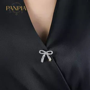 PNPIA- Thanh Lịch Nơ Kim Cương Giả Thổ Cẩm Bule Pin Dành Cho Nữ Bé Gái Nơ Bule Pin Cardigan Kẹp Trang Sức Thổ Cẩm Phụ Kiện