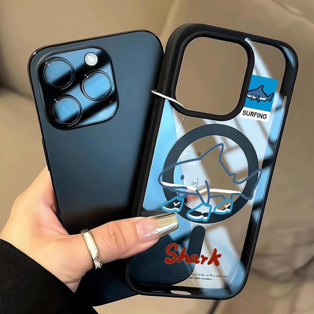Cá mập nhỏ Ứng dụng iPhone 16P17/1514 Vỏ điện thoại hút từ 13/12 Dễ thương 11 Ý tưởng