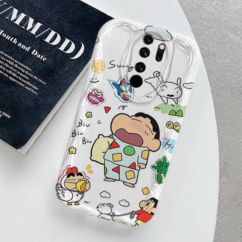 Vỏ Cho Redmi Note 8 Pro Redmi 9 Prime POCO M2 Vỏ Kem Hoạt Hình Crayon Shin-chan Cặp Đôi TPU Mềm 3D Sóng Silicon Vỏ Điện Thoại