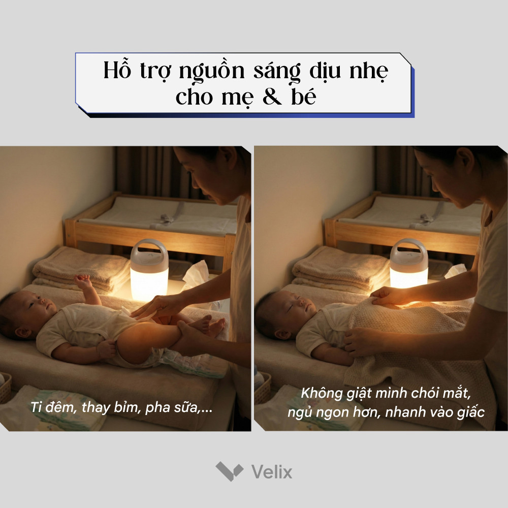 Đèn cầm tay đa năng pin 24h 9 chế độ sáng Velix Trek Base | Đèn cắm trại dã ngoại tích điện